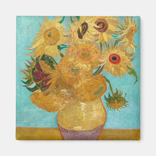 Sunflowers, Post Impressionist Still Life Painting Magnet (Vorne)
