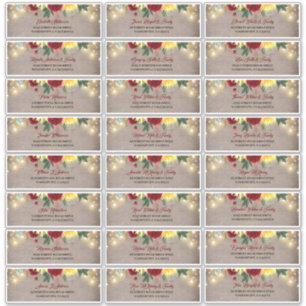 Sunflowers Rustic Fall Guest Names Address Labels