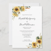 Sunflowers Rustic Farmhouse Elegant Formal Wedding Einladung (Vorderseite)