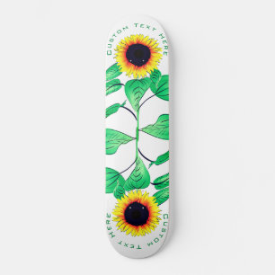 Sunflowers Skateboard - Custom Text - Name