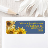 Sunflowers Slate Blue Return Address Labels (Insitu)