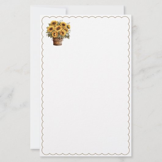 Sunflowers Stationery Paper Briefpapier (Vorderseite)