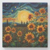 Sunflowers Steinuntersetzer (Vorderseite)