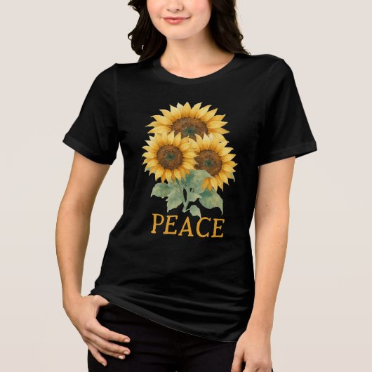 Sunflowers symbol of Peace Tri-Blend shirt (Vorderseite)