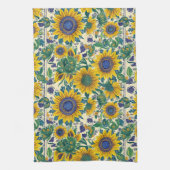 Sunflowers. Ukrainian folk art pattern. Geschirrtuch (Vertikal)