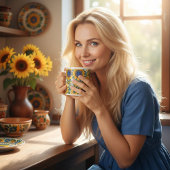 Sunflowers Ukrainian folk art pattern X-Large Mug Jumbo-Tasse