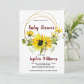 SunFlowers und Boho Baby Shower Einladung (Stehend Vorderseite)