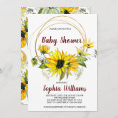 SunFlowers und Boho Baby Shower Einladung (Vorne/Hinten)
