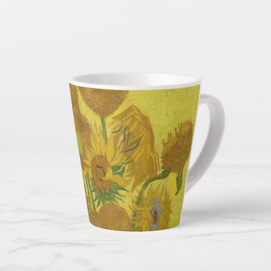 Sunflowers-Vincent van Gogh Small Milchtasse (Rechte Ecke)
