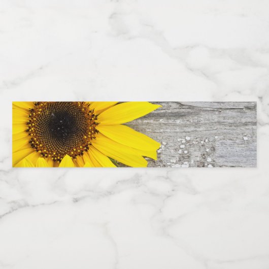 Sunflowers Wasserflaschenetikett (Einzelnes Label)