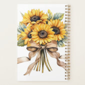 Sunflowers Watercolor Custom Name   Planer (Rückseite)