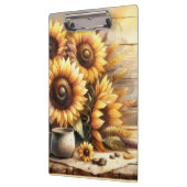 Sunflowers Watercolor Painting Klemmbrett (Links)