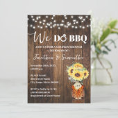 Sunflowers We do BBQ Couple Shower Country Wedding Einladung (Stehend Vorderseite)