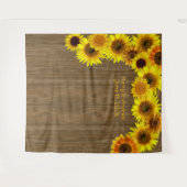 Sunflowers Wedding Backdrop to Personalize Wandteppich (Vorderseite (Horizontal))