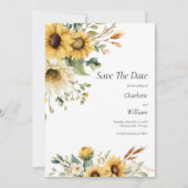 Sunflowers Wedding Save The Date QR Code Einladung (Vorderseite)