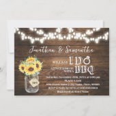 Sunflowers Western Before I do BBQ Couples Shower Einladung (Vorderseite)