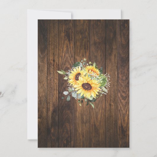 Sunflowers Western Said I do BBQ after Wedding Einladung (Rückseite)