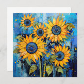 Sunflowers Wildflowers Flower Mixed Media Design Einladung (Vorne/Hinten)