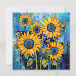 Sunflowers Wildflowers Flower Mixed Media Design Einladung