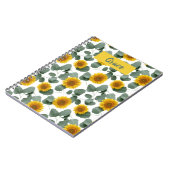 Sunflowers with Eucalyptus Leaves Pattern Custom Notizblock (Linke Seite)