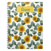 Sunflowers with Eucalyptus Leaves Pattern Custom Notizblock (Vorderseite)