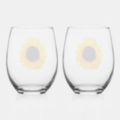 Sunflowers Yellow Orange Beautiful Drinkware Set Weinglas Ohne Stiel (Rückseite)