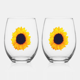 Sunflowers Yellow Orange Beautiful Drinkware Set Weinglas Ohne Stiel