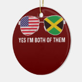 Sunglass Design Jamaican American Flag Patriotic Keramik Ornament (Links)