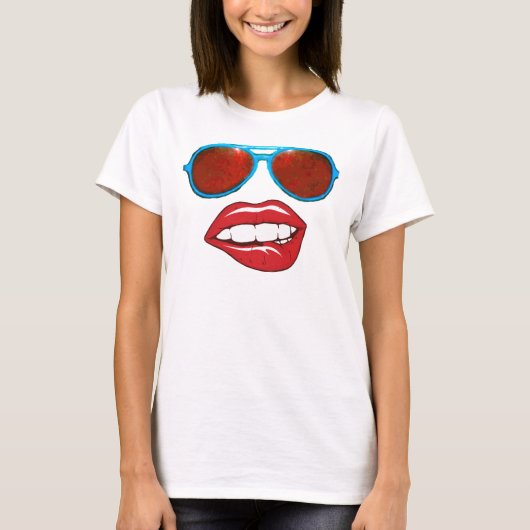 Sunglass Smile Happy Face T-Shirt (Vorderseite)