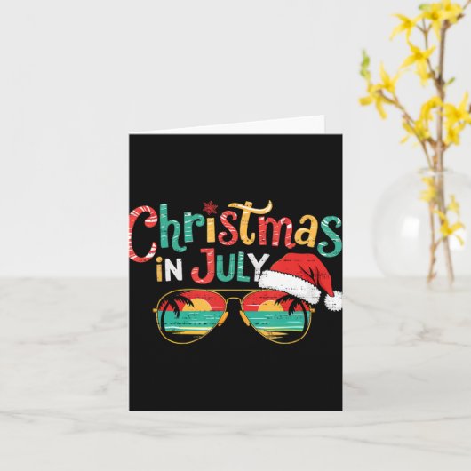Sungled Christmas In July Summer Xmas Beach Vac T Karte (Gelbe Blume)