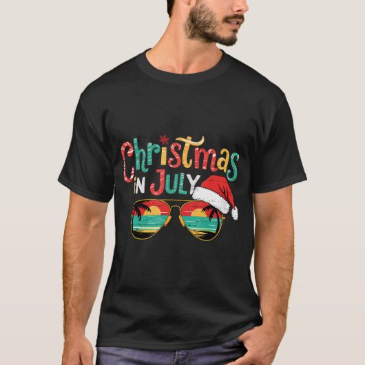 Sungled Christmas In July Summer Xmas Beach Vac T T-Shirt (Vorderseite)