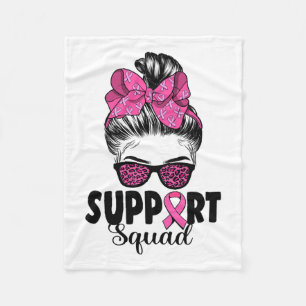 Sungles Messy Bun Support Squad Brustkrebs Fleecedecke