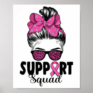 Sungles Messy Bun Support Squad Brustkrebs Poster