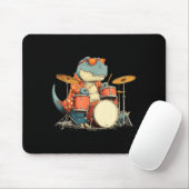 Sungles Rockstar Dinosaur With Cool Drums Costume Mousepad (Mit Mouse)