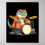 Sungles Rockstar Dinosaur With Cool Drums Costume  Poster (Vorne)