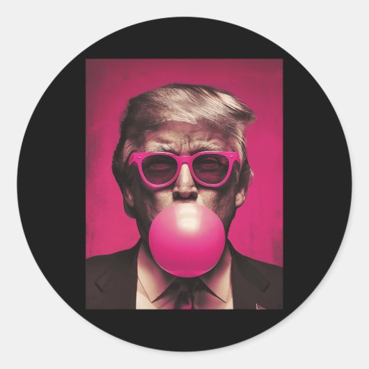 Sungles Trump Bubble Gum Runder Aufkleber (Vorderseite)