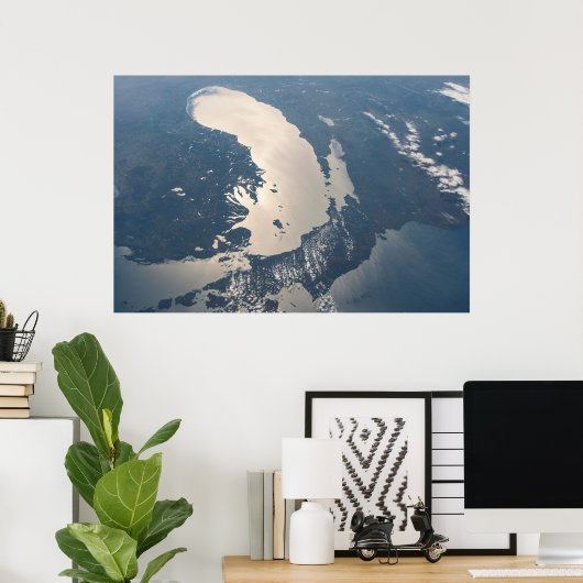 Sunglint Beams Off Lake Michigan Poster (Heimbüro)