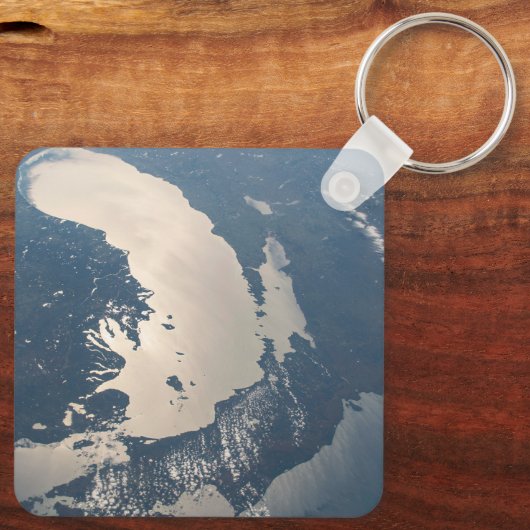 Sunglint Beams Off Lake Michigan Schlüsselanhänger (Rückseite)