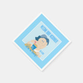 Sunhat Beach Baby Napkins / Blue Hat / Junge Serviette (Ecke)