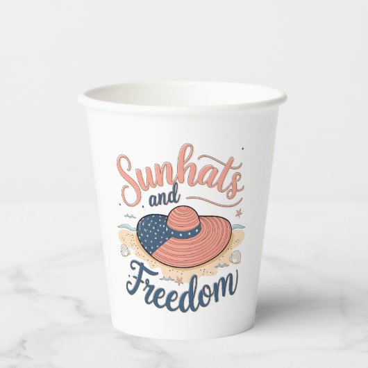 Sunhats und Freedom Patriotic Pappbecher (Vorderseite)
