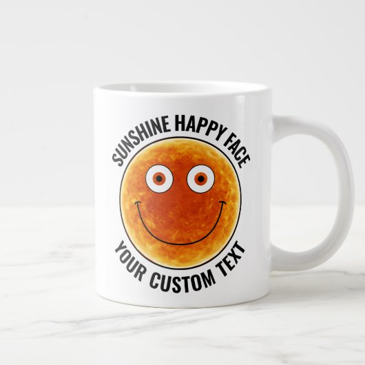 Sunhine Happy Face Personalized Custom Giant Mug Jumbo-Tasse (Rechts)