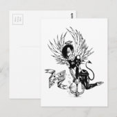 Sunken Liebe - Punk Rock Button Up Tattoo Postkarte (Vorne/Hinten)