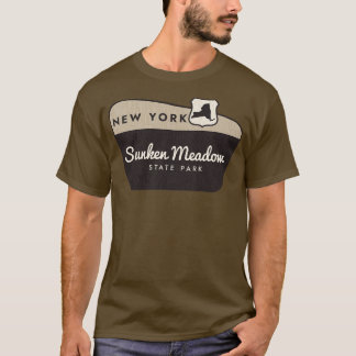 Sunken Meadow Staat Park New York Begrüßungszeiche T-Shirt