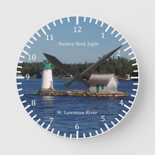 Sunken Rock Light clock Runde Wanduhr (Vorderseite)