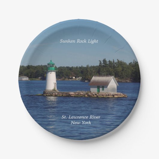 Sunken Rock Light Paper Platte Pappteller (Vorderseite)