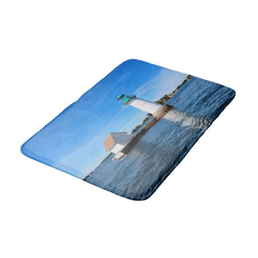Sunken Rock Lighthouse, New York Bath Mat Badematte (Schrägansicht)