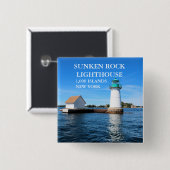 Sunken Rock Lighthouse, New York Button (Vorne & Hinten)