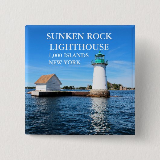 Sunken Rock Lighthouse, New York Button (Vorderseite)
