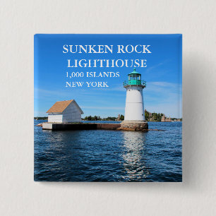 Sunken Rock Lighthouse, New York Button