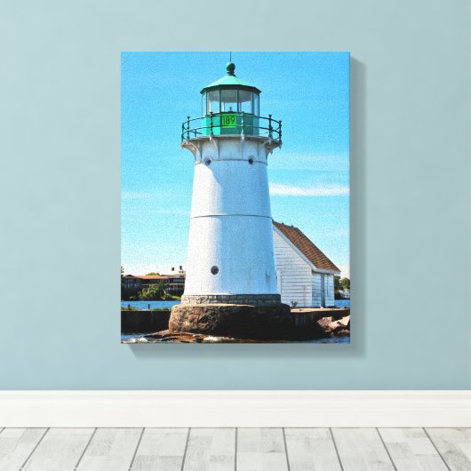 Sunken Rock Lighthouse, New York Canvas Print Leinwanddruck (Insitu (Holzboden))
